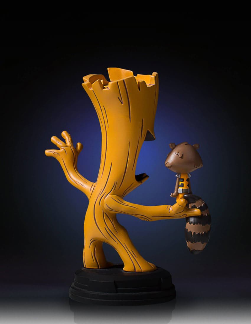 Illustration for article titled This Statue of Guardians of the Galaxy's Groot and Rocket Is Completely Precious
